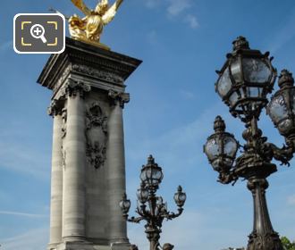 Pont Alexandre III SW column with golden statue