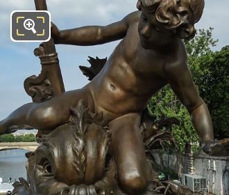 Child with Crab statue front view