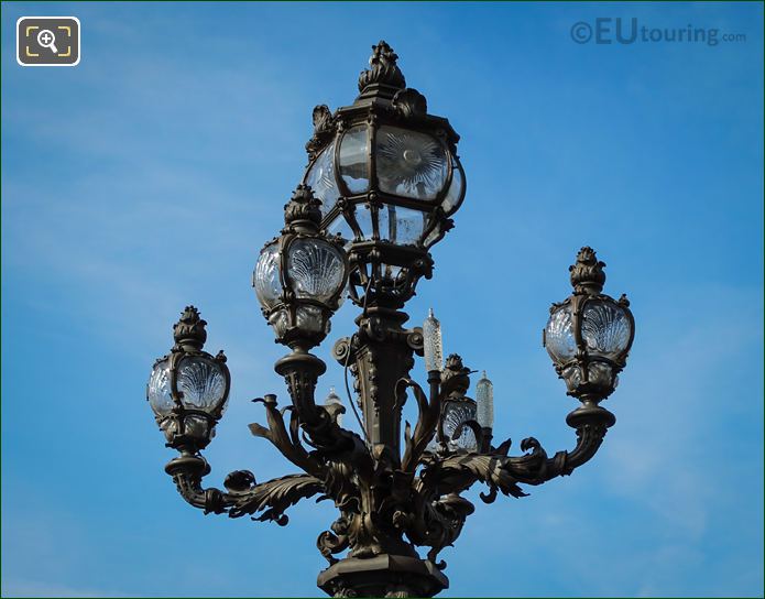 Les Amours candelabra lights glass globes