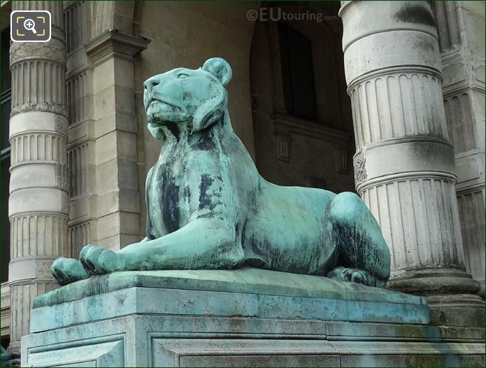 Bronze Lion statue at the Gate of Loins