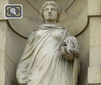 Muse of Tragedy statue Melpomene sculpted by Gustave Crauk