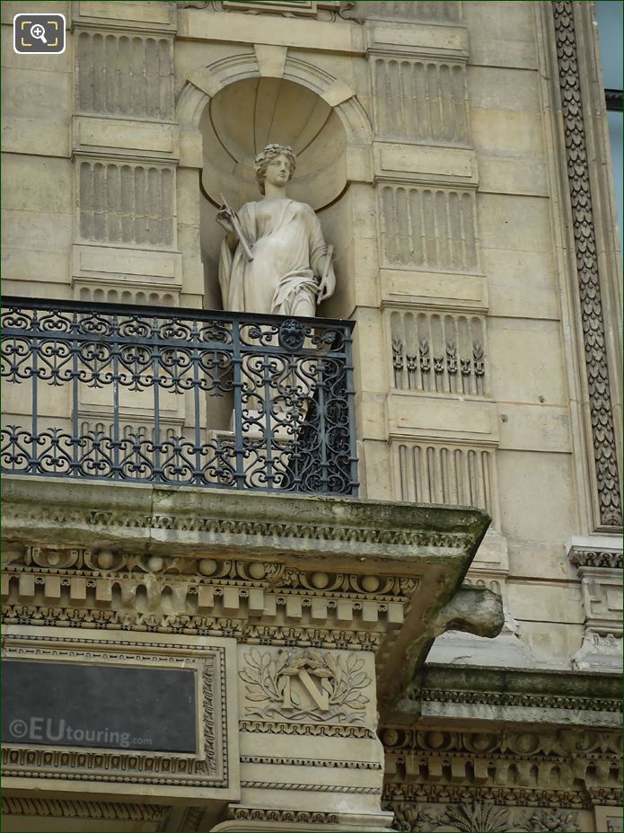 Euterpe statue on Aile de Flore at Musee du Louvre