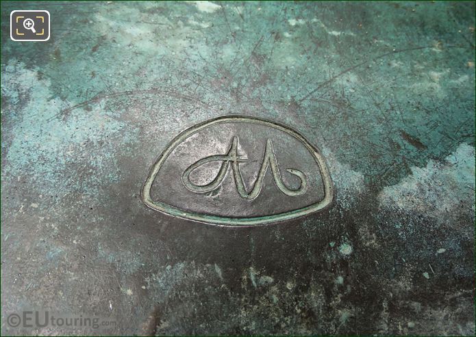 Aristide Maillol monogram on La Nuit statue