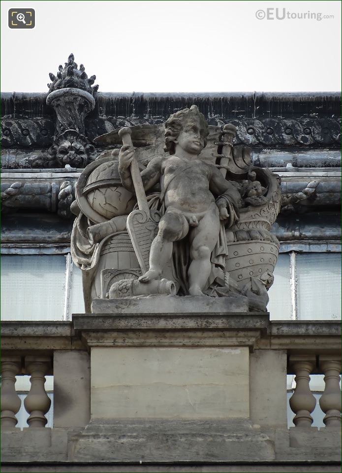 La Navigation statue on Pavillon Lesdiguieres at the Louvre