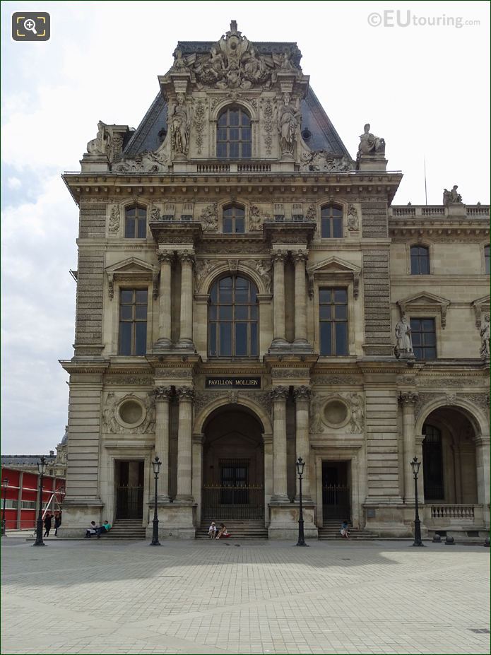 West facade Pavillon Mollien, La Justice statue, Paris