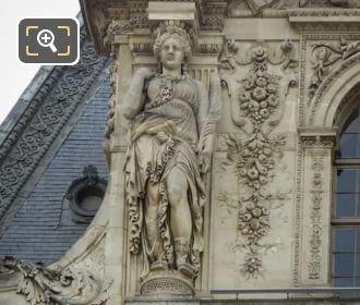 LHS caryatid on Pavillon Mollien western facade