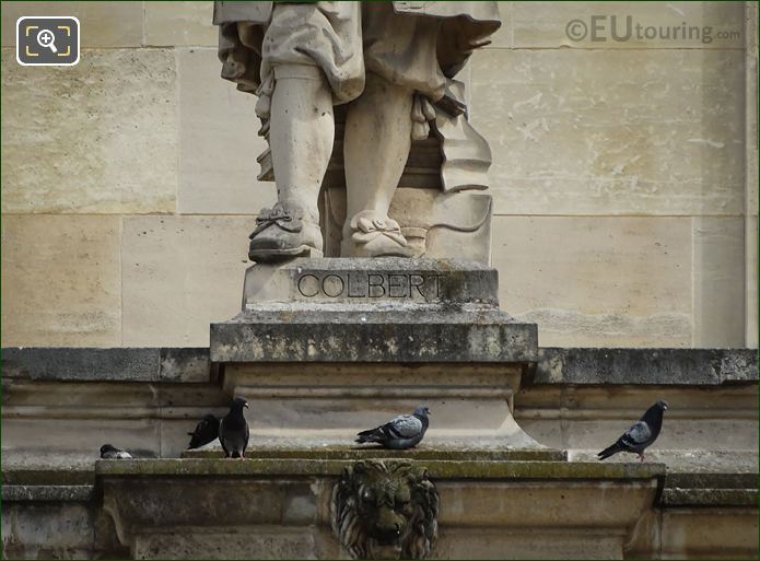 Name inscription on Jean-Baptiste Colbert statue