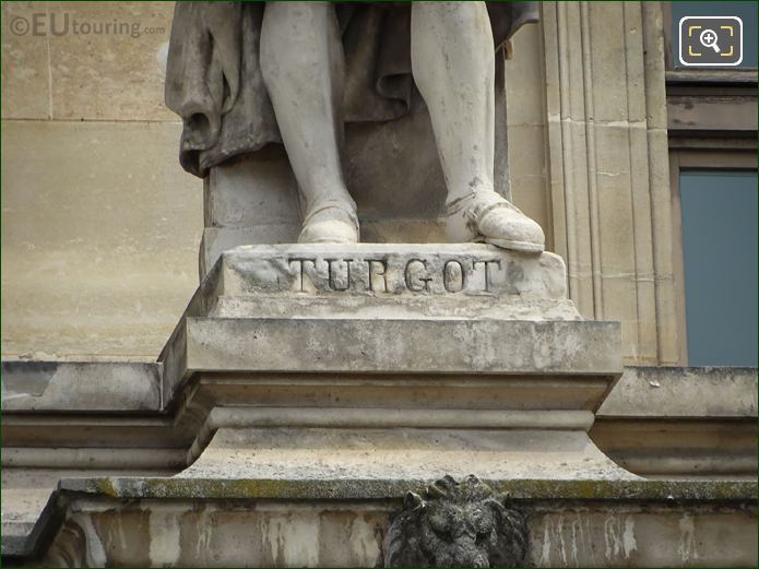 Name inscription on Anne-Robert-Jacques Turgot statue