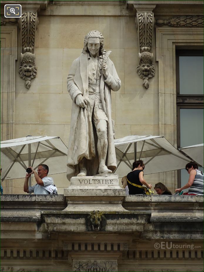 Voltaire statue on Aile Colbert