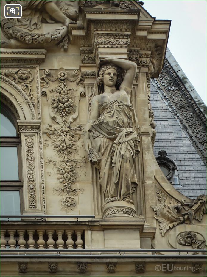 RHS caryatid sculpture Pavillon Colbert