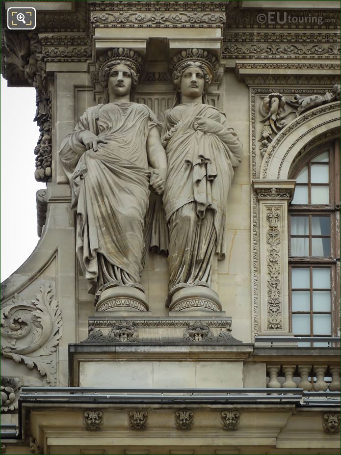 Pavillon Sully LHS Caryatid sculptures