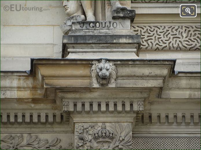 Name inscription on Jean Goujon statue