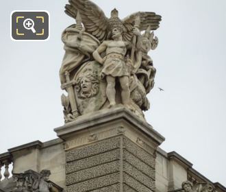 Guerre statue group produced by artist Auguste Preault