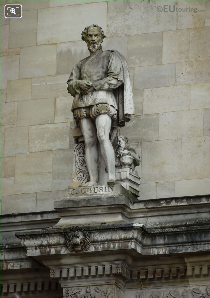 Jean Cousin statue on Rotonde d'Appolon