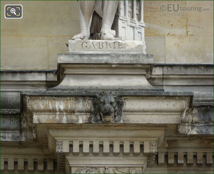 Name inscription on Ange-Jacques Gabriel statue