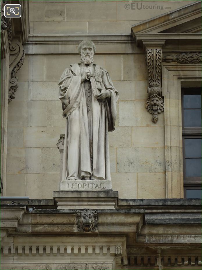 Michel de l'Hopital statue on Aile Daru