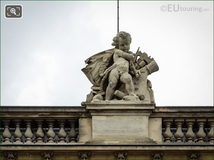 Les Combats statue on N facade Aile Daru at Musee du Louvre