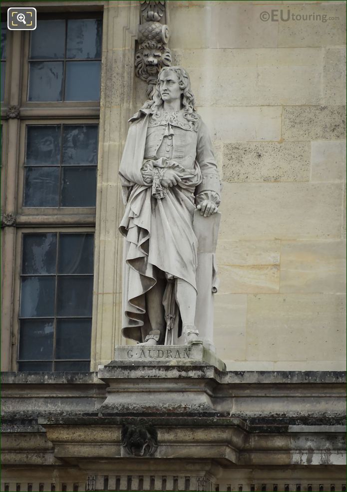 Gerard Audran statue on Aile Mollien