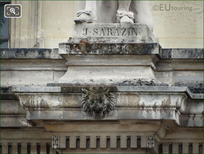 Name inscription on Jacques Sarazin statue