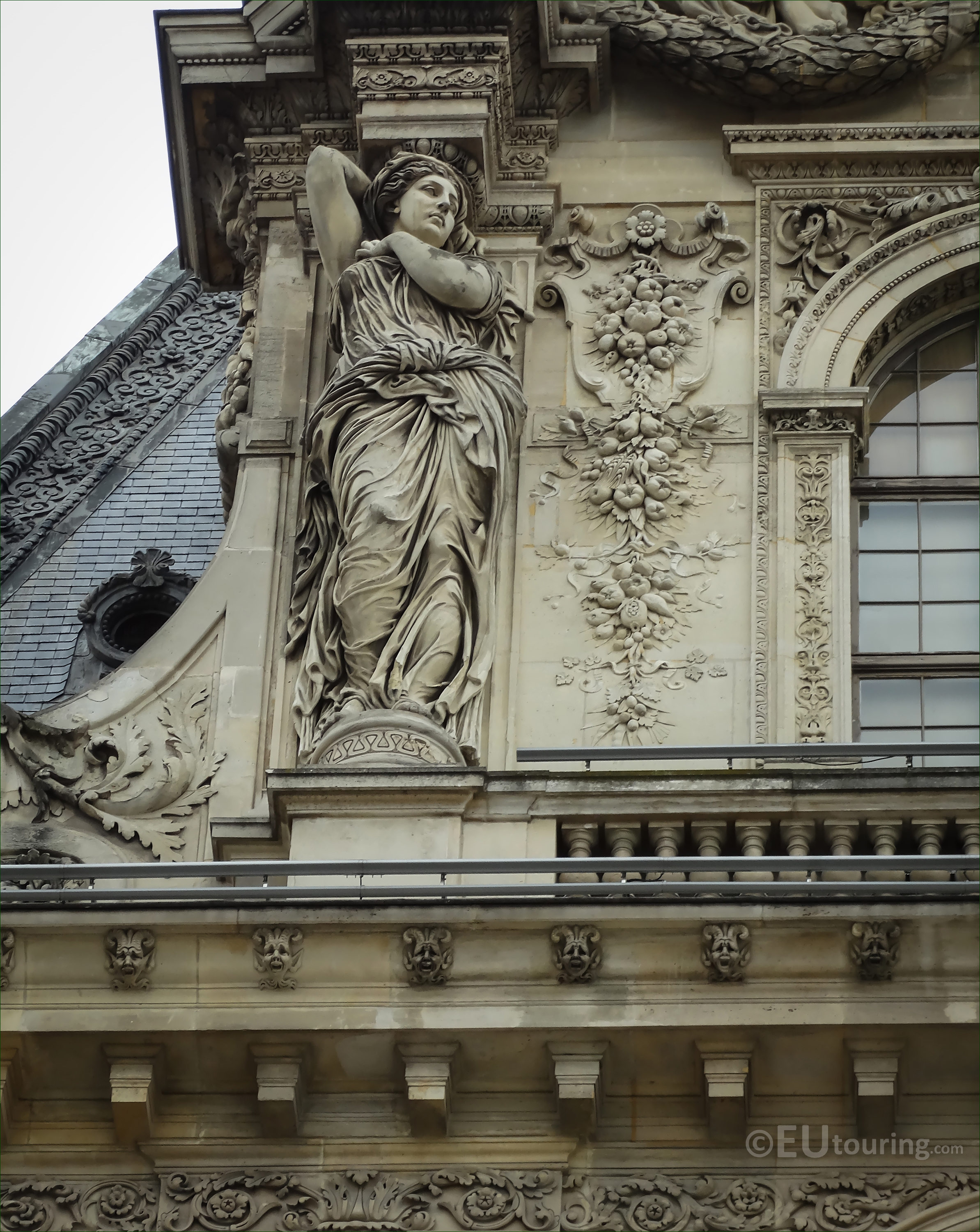 LHS Caryatid sculpture on west facade of Pavillon Turgot - Page 524