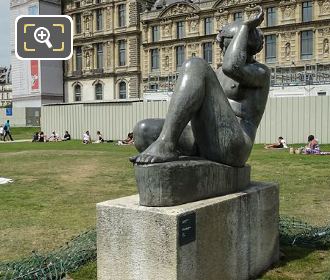 Mountain statue and Musee du Louvre