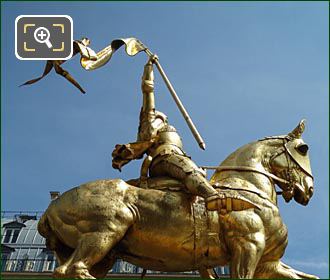 Equestrian statue of Joan of Arc west side