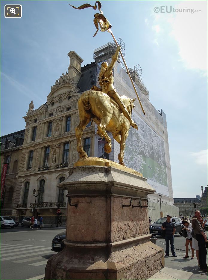 Golden Joan of Arc statue in Paris