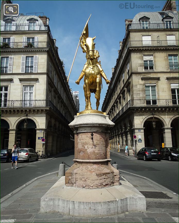 Front of Joan of Arc statue and pedestal