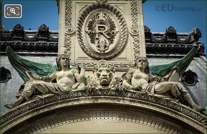 Pediment statue group by artist Theodore Charles Gruyere