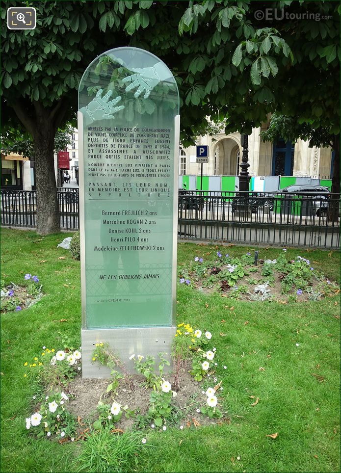 Jewish Children's monument inscription