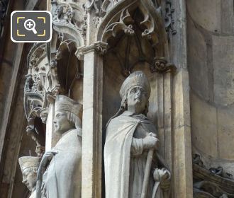 Saint Agilbert statue on Eglise Saint-Germain l'Auxerrois