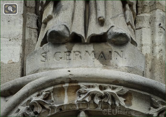 St Germain inscription on stone statue base