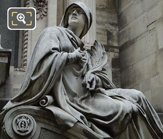 Religion statue on Monument Gaspard de Coligny