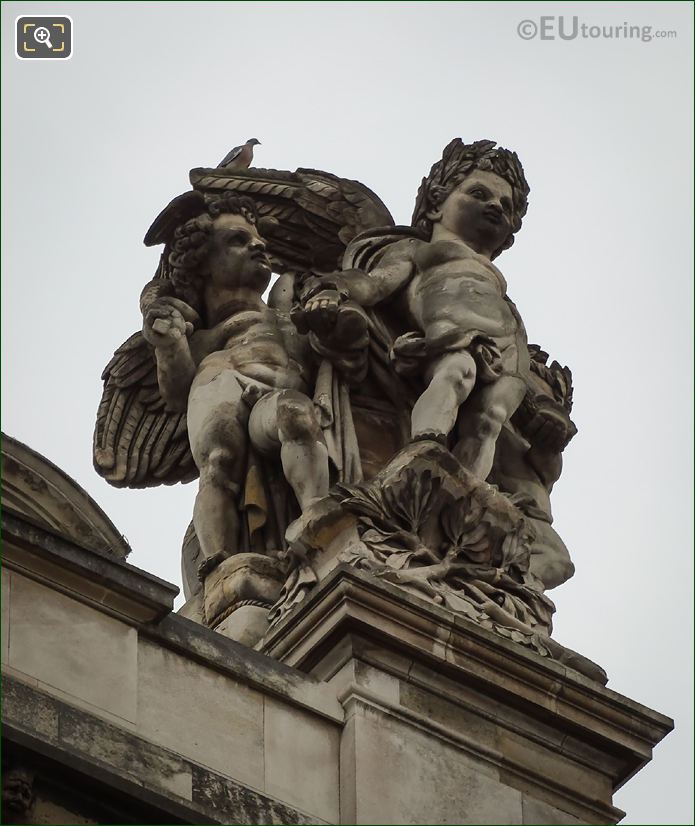 View of Musee du Louvre Le Commerce et l'Agriculture statue