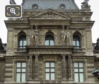 Pavillon de la Bibliotheque facade with Caryatid sculptures