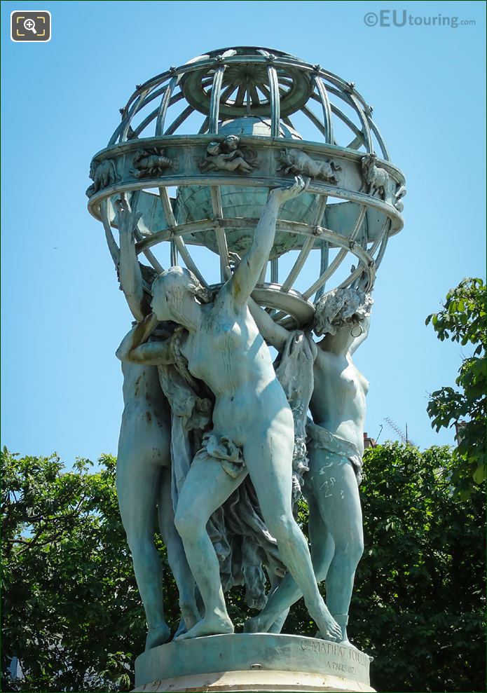 Asian allegorical statue on Fontaine de l'Observatoire