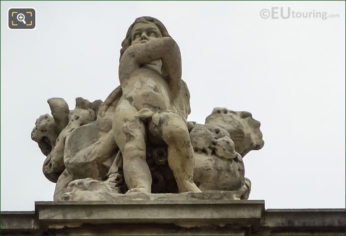 Top of Aile Daru with L'Ete statue on pedestal