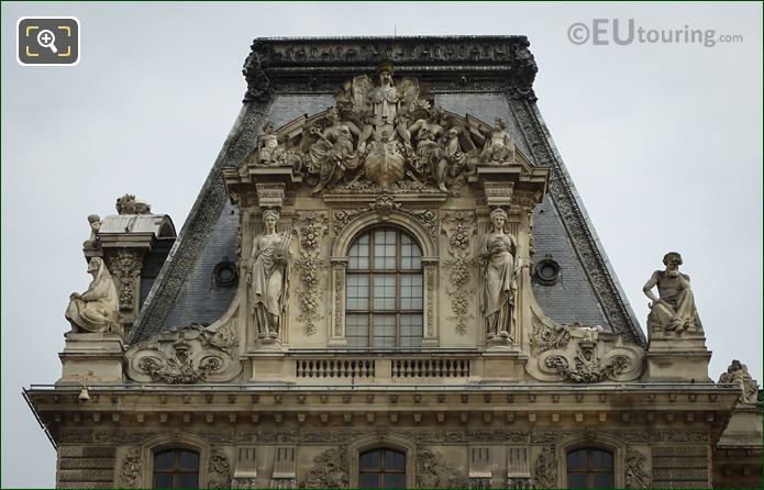 Pavillon Turgot south facade top window