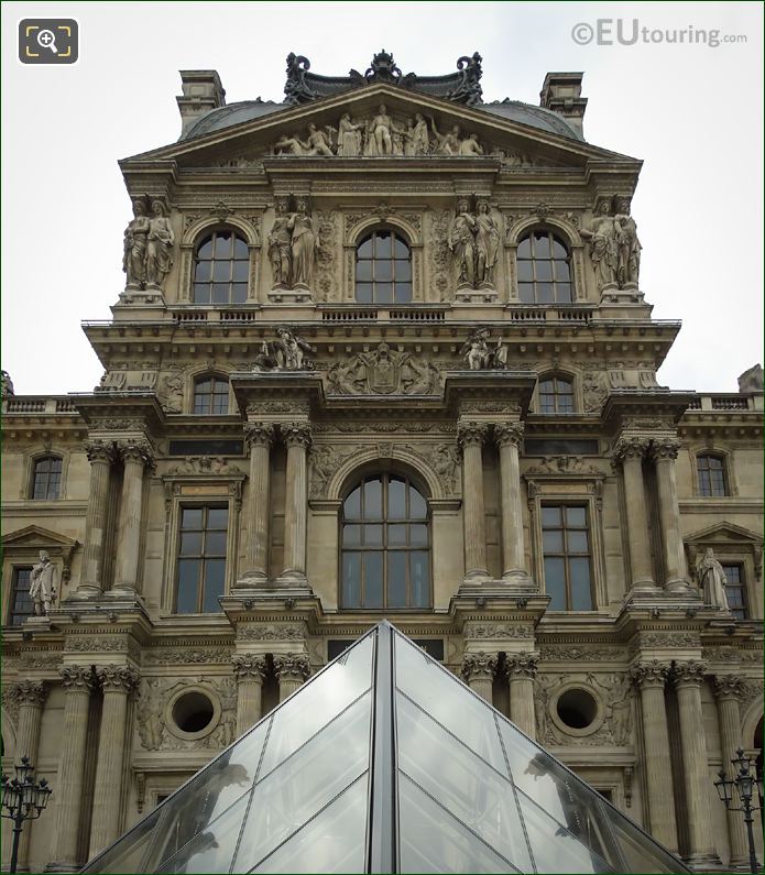 Pavillon Denon facade with Caryatid sculptures