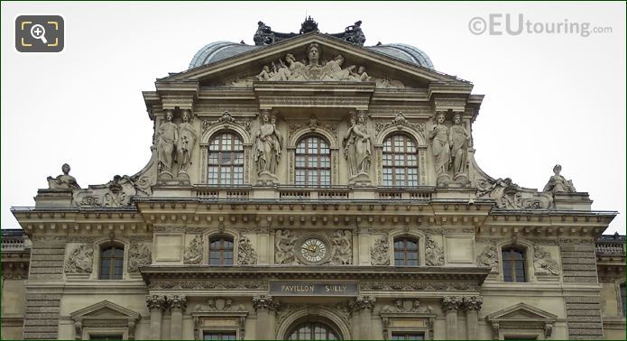 Pavillon Sully Caryatid sculptures Musee du Louvre