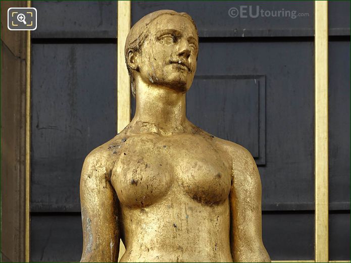 Close up of Le Printemps statue Paris