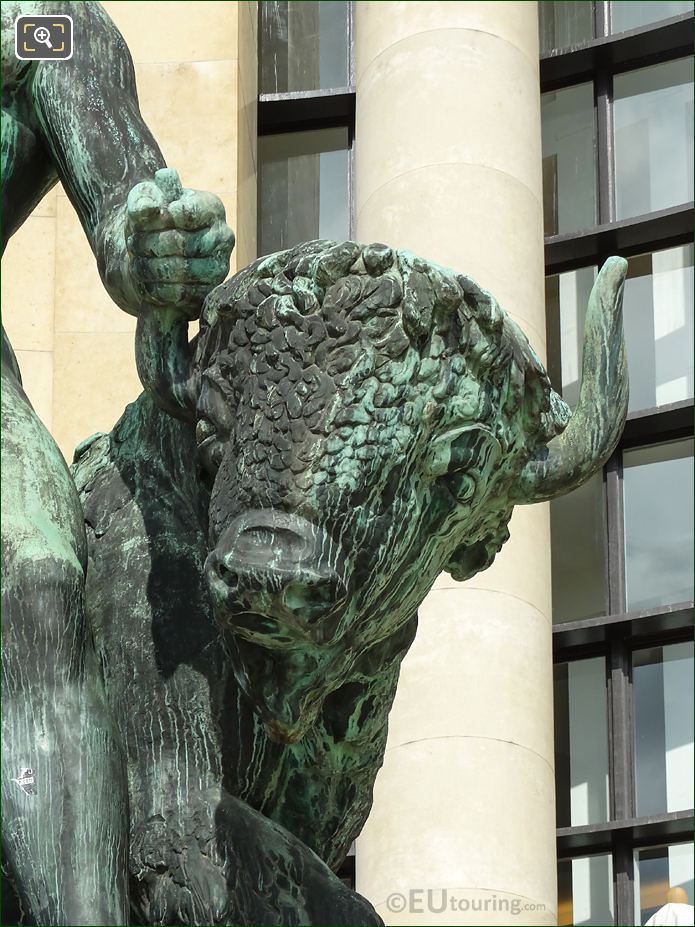 Bulls head of Hercules and Bull statue