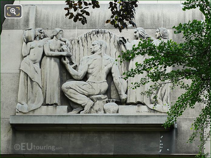 Bas relief sculpture NE wing of Palais de Chaillot, Paris