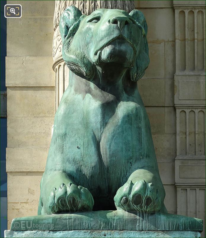 Front of Lioness statue by artist Auguste Cain