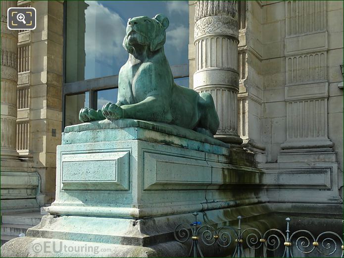 LHS view of lioness statue Porte Jaujard