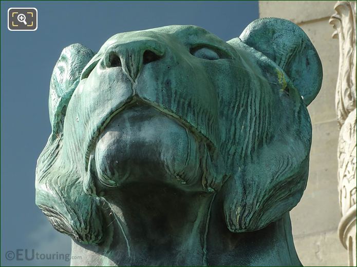 Bronze lioness head by sculptor A Cain