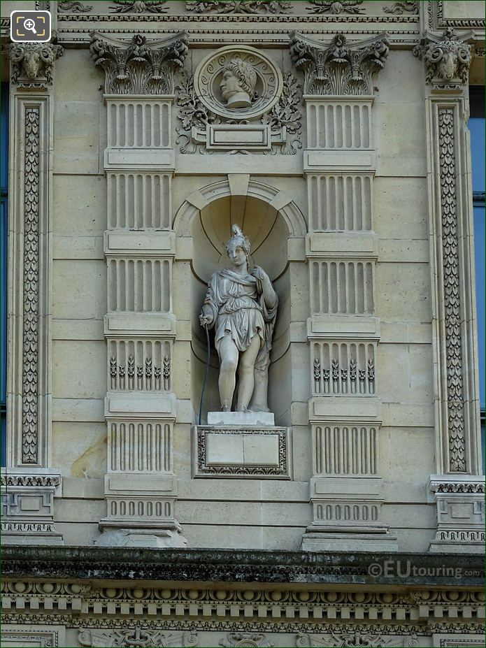 Amazone statue on Aile de Marsan at Musee du Louvre