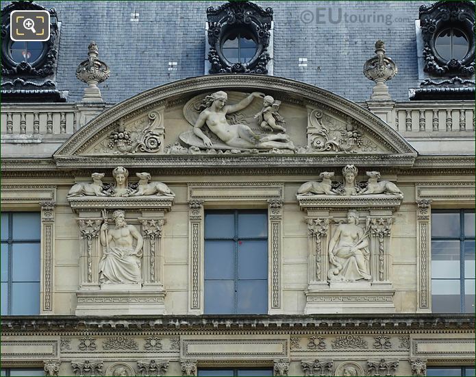 Aile de Marsan pediment sculpture, Musee du Louvre, Paris