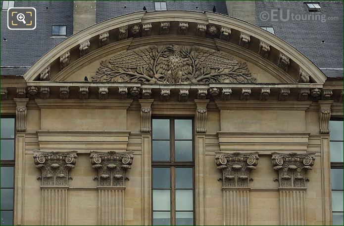 Eagle sculpture, South facade of Aile de Rohan, Musee du Louvre
