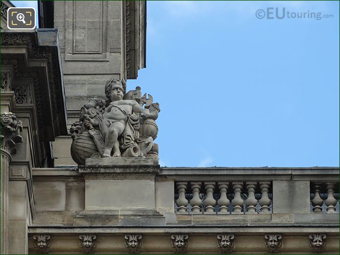 La Marine statue on Pavillon de Rohan Musee du Louvre